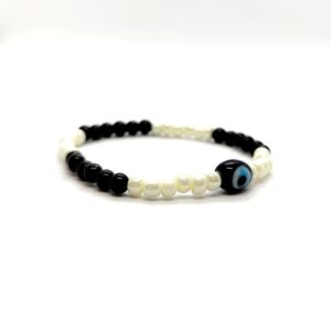 Handmade Cute 3mm Black Crystal Beads Bracelet Evil Eye Bracelet