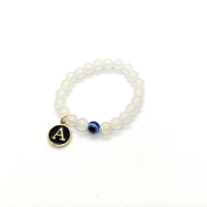 White Eyed Sparkle Bracelate With Evile Eye with Alphabet latter Customised
